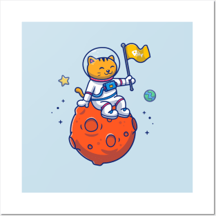 Astronaut Cat Posters and Art